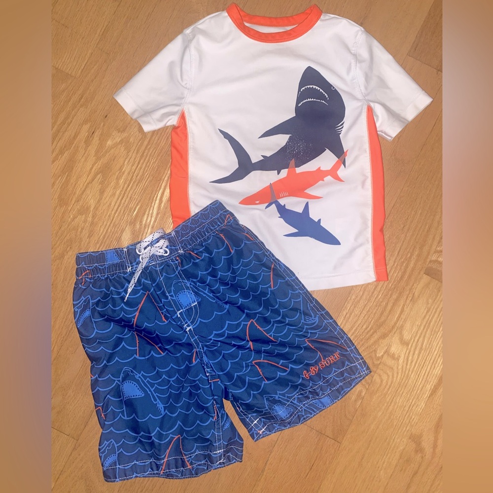 Toddler Boys Shark Design Swimsuit Set